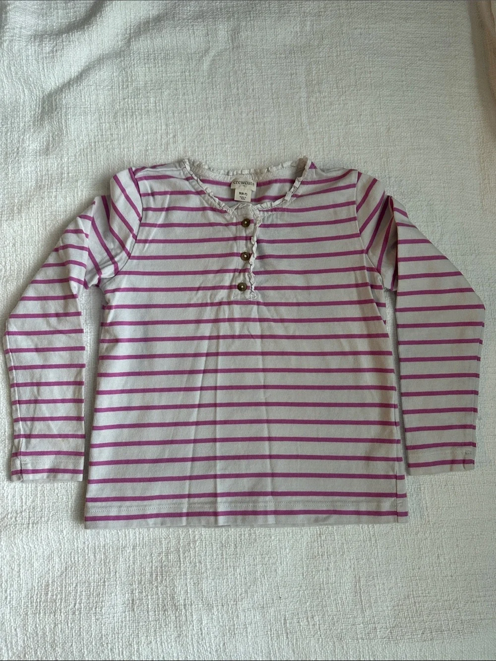 Gymboree Pink and White Striped Long-Sleeve Henley Top